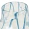 10" Cream with Wavy Blue Design Abstract Glass Vase